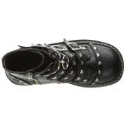 Vegan 5 cm DemoniaCult EMILY-315-1 gothic stiefeletten mit schnalle