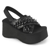 Vegan 6,5 cm DemoniaCult FUNN-12 lolita platform sandals