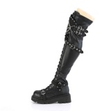 Vegan 6,5 cm RENEGADE-320 overknee springerstiefel mit schnallen