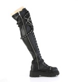 Vegan 6,5 cm RENEGADE-320 overknee springerstiefel mit schnallen