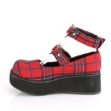 Vegan 6 cm DEMONIA SPRITE-02 Plaid pattern gothic mary jane pumps