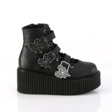 Vegan 7,5 cm CREEPER-260 creepers boots - plateauboots mit schnalle