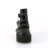 Vegan 7,5 cm CREEPER-260 creepers boots women - rockabilly boots with buckle