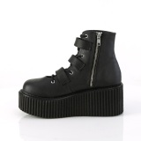 Vegan 7,5 cm CREEPER-260 creepers boots women - rockabilly boots with buckle