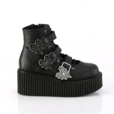 Vegan 7,5 cm CREEPER-260 creepers boots women - rockabilly boots with buckle