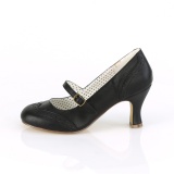 Vegan 7,5 cm FLAPPER-32 maryjane pumps retro vintage schwarz