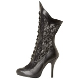 Vegan 7,5 cm VICTORIAN-116X Viktorianische Stiefeletten Breite Waden - Weitschaft