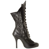 Vegan 7,5 cm VICTORIAN-116X Viktorianische Stiefeletten Breite Waden - Weitschaft