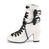 Vegan 7,5 cm VIVIKA-128-2 Viktorianische Stiefeletten mit blockabsatz
