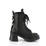 Vegan 7 cm Demonia BRATTY-50 chunky heel ankle boots