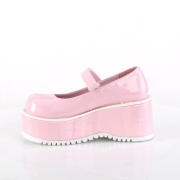 Vegan 8,5 cm DemoniaCult DOLLIE-01 Rosa mary jane pumps