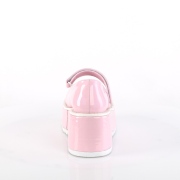 Vegan 8,5 cm DemoniaCult DOLLIE-01 Rosa mary jane pumps