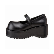 Vegan 8,5 cm DemoniaCult DOLLIE-01 Schwarze mary jane pumps
