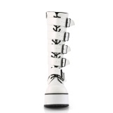 Vegan 8,5 cm TRASH518 cyberpunk kniehohe plateaustiefel herren weiss