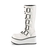 Vegan 8,5 cm TRASH518 cyberpunk kniehohe plateaustiefel herren weiss