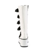 Vegan 8,5 cm TRASH518 cyberpunk kniehohe plateaustiefel herren weiss