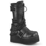Vegan 8,5 cm TRASHVILLE-138 demonia stiefel - unisex plateaustiefel