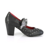 Vegan 8 cm VIVIKA-32 gothic maryjane pumps mit fledermausflügel