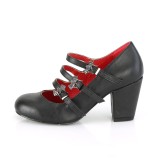 Vegan 8 cm VIVIKA-38-2 gothic maryjane pumps mit fledermausflügel