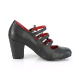 Vegan 8 cm VIVIKA-38-2 gothic maryjane pumps mit fledermausflügel