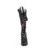 Vegan 9,5 cm GLAM-243 DemoniaCult alternative plateaustiefel schwarz