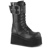 Vegan 9,5 cm PETROL-150 demonia stiefel - unisex plateaustiefel