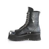 Vegan Leder GRAVEDIGGER-10 demoniacult kampf stiefeletten - stahlkappen stiefeletten