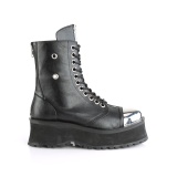 Vegan Leder GRAVEDIGGER-10 demoniacult kampf stiefeletten - stahlkappen stiefeletten