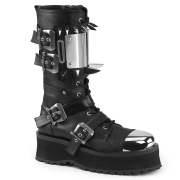 Vegan Leder GRAVEDIGGER-250 demoniacult stahlkappen springerstiefel - unisex kampfstiefel