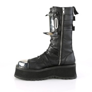 Vegan Leder GRAVEDIGGER-250 demoniacult stahlkappen springerstiefel - unisex kampfstiefel