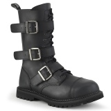Vegan Leder RIOT-12BK demonia stahlkappen springerstiefel - unisex kampfstiefel