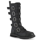Vegan Leder RIOT-18BK demonia stahlkappen springerstiefel - unisex kampfstiefel