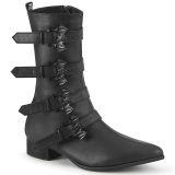 Vegan WARLOCK-110-B herren boots - winklepicker spitze stiefeletten 4-schnallen