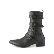 Vegan WARLOCK-110-C herren boots - winklepicker spitze stiefeletten 4-schnallen