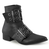 Vegan WARLOCK-55 demoniacult pointed boots - mens winklepicker boots 2 buckles