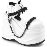 Vegan Weiss 15 cm DemoniaCult WAVE-20 lolita plateau wedge sandaletten