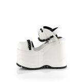 Vegan Weiss 15 cm DemoniaCult WAVE-20 lolita plateau wedge sandaletten