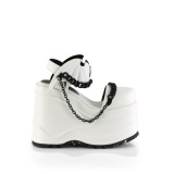 Vegan Weiss 15 cm DemoniaCult WAVE-20 lolita plateau wedge sandaletten