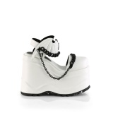Vegan White 15 cm DemoniaCult WAVE-20 lolita platform wedge sandals