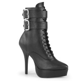 Vegan black 13,5 cm INDULGE-1026 transvestite ankle booties