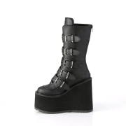 Vegan black 14 cm SWING-230 cyberpunk platform boots