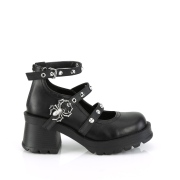 Vegan blockabsatz 7 cm DemoniaCult BRATTY-30 chunky heel plateau schuhe