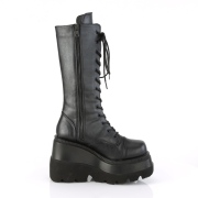 Vegan boots 11,5 cm SHAKER-72 goth lace up platform boots black