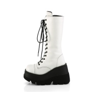 Vegan boots 11,5 cm SHAKER-72 goth lace up platform boots white