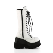 Vegan boots 11,5 cm SHAKER-72 goth lace up platform boots white