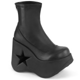 Vegan emo 13 cm DYNAMITE-100 wedge ankle boots platform black