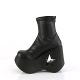 Vegan emo 13 cm DYNAMITE-100 wedge ankle boots platform black