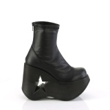 Vegan emo 13 cm DYNAMITE-100 wedge ankle boots platform black