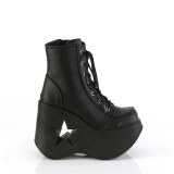 Vegan emo 13 cm DYNAMITE-106 wedge ankle boots platform black