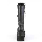 Vegan plateaustiefel 11,5 cm SHAKER-72 gothic schnürstiefel damen schwarz